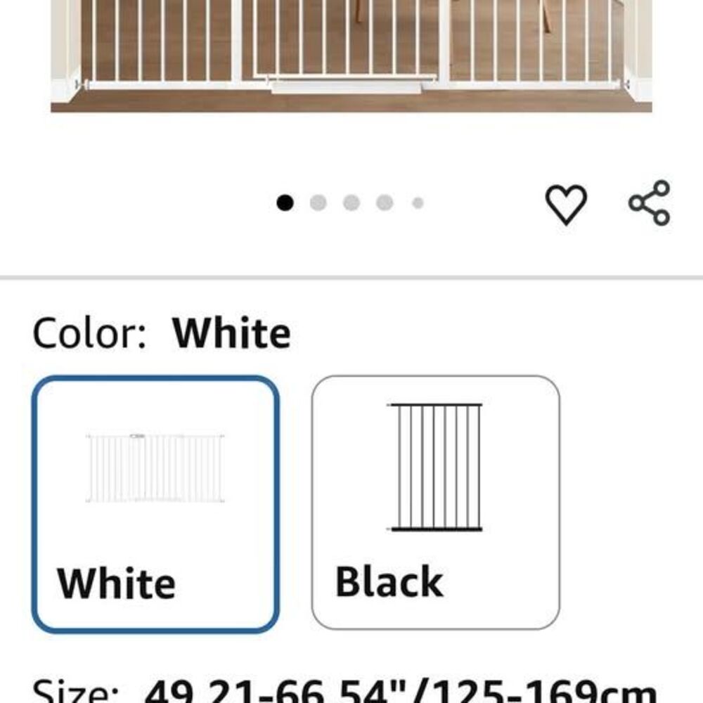 New ALLAIBB Extra Wide Pressure Mount Baby Gate Auto Close White Metal Child Dog